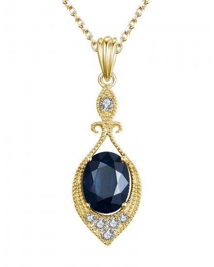 OVAL SAPPHIRE DIAMOND PENDANT (TP2159)