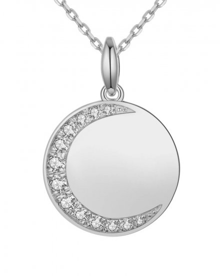 CRESCENT MOON DISC DIAMOND PENDANT (TP2165)