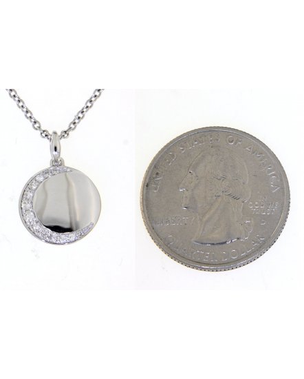 CRESCENT MOON DISC DIAMOND PENDANT (TP2165)