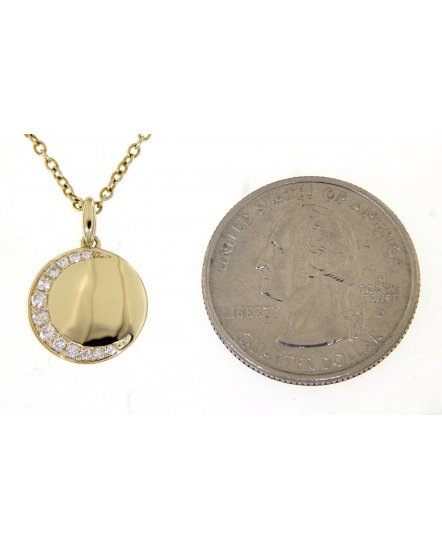 CRESCENT MOON DISC DIAMOND PENDANT (TP2165)
