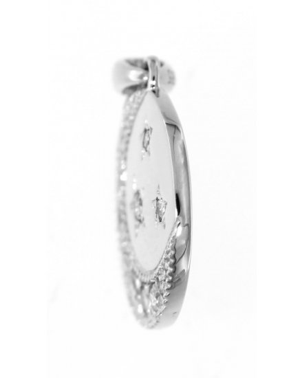CRESCENT MOON DISC DIAMOND PENDANT (TP2173)