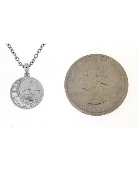CRESCENT MOON DISC DIAMOND PENDANT (TP2173)