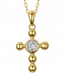 CROSS SOLITAIRE DIAMOND PENDANT (TP2177)
