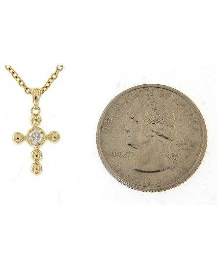 CROSS SOLITAIRE DIAMOND PENDANT (TP2177)