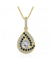 PEAR STYLE SAPPHIRE DIAMOND PENDANT (TP2198)