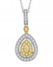 MULTI TONE PEAR DIAMOND PENDANT (TP2204)
