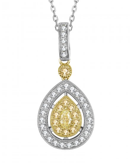 MULTI TONE PEAR DIAMOND PENDANT (TP2204)