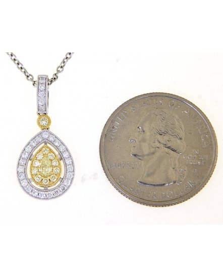MULTI TONE PEAR DIAMOND PENDANT (TP2204)