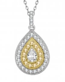 MULTI TONE PEAR DIAMOND PENDANT (TP2205)