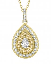 MULTI TONE PEAR DIAMOND PENDANT (TP2205)