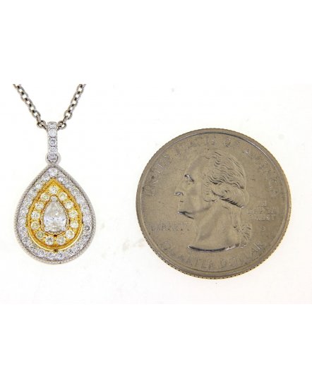 MULTI TONE PEAR DIAMOND PENDANT (TP2205)
