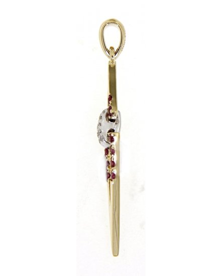 TRIANGLE COLORED STONE DIAMOND PENDANT (TP2211)