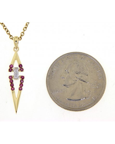 TRIANGLE COLORED STONE DIAMOND PENDANT (TP2211)