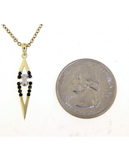TRIANGLE COLORED STONE DIAMOND PENDANT (TP2211)