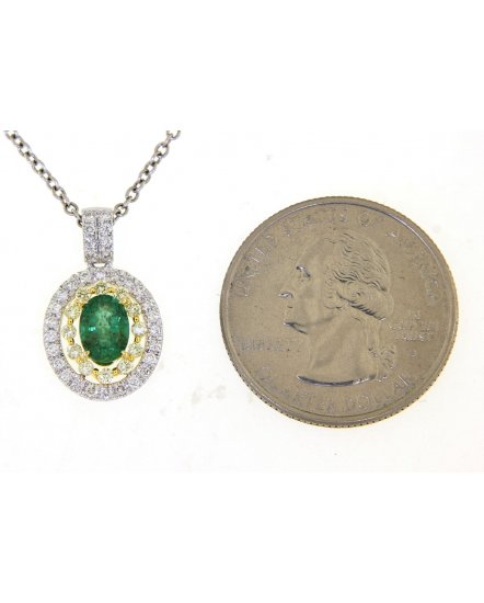 OVAL EMERALD DIAMOND PENDANT (TP2221)