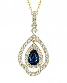 PEAR SAPPHIRE DIAMOND PENDANT (TP2222)