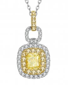 MULTI TONE CUSHION DIAMOND PENDANT (TP2258)