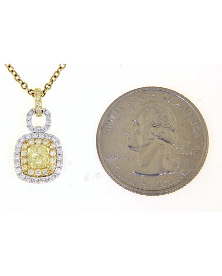MULTI TONE CUSHION DIAMOND PENDANT (TP2258)