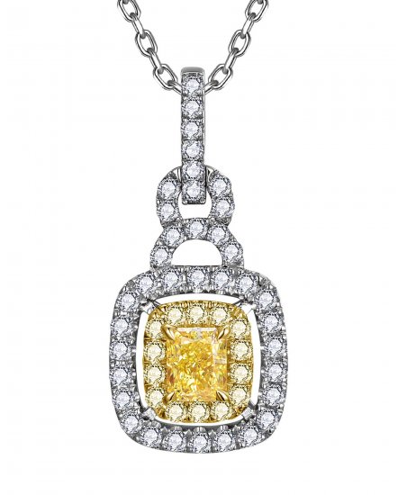 MULTI TONE CUSHION DIAMOND PENDANT (TP2259)