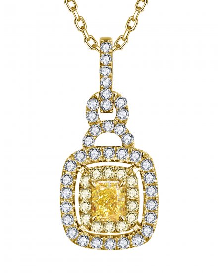 MULTI TONE CUSHION DIAMOND PENDANT (TP2259)