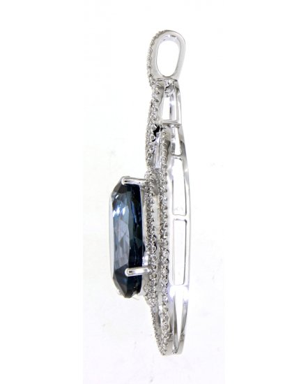 OVAL LONDON BLUE TOPAZ DIAMOND PENDANT (TP2269)