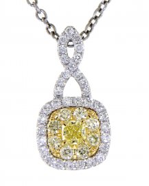 MULTI TONE CUSHION DIAMOND PENDANT (TP2270)