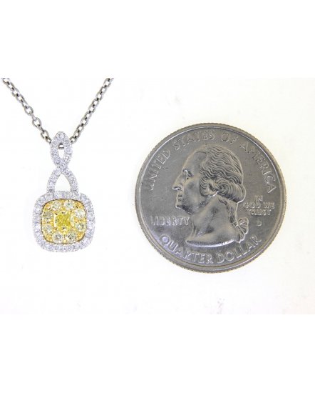 MULTI TONE CUSHION DIAMOND PENDANT (TP2270)