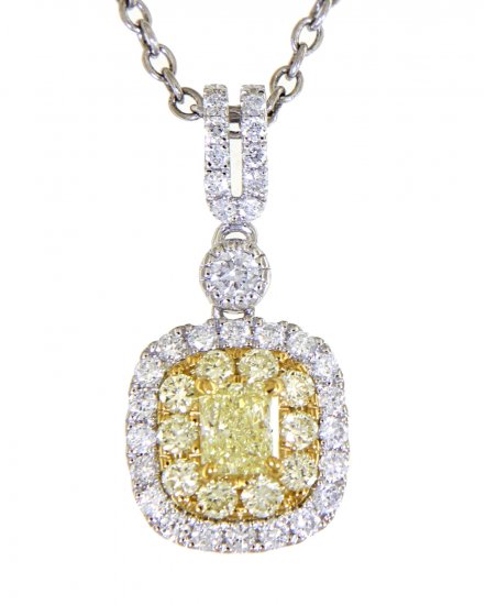 MULTI TONE CUSHION DIAMOND PENDANT (TP2272)