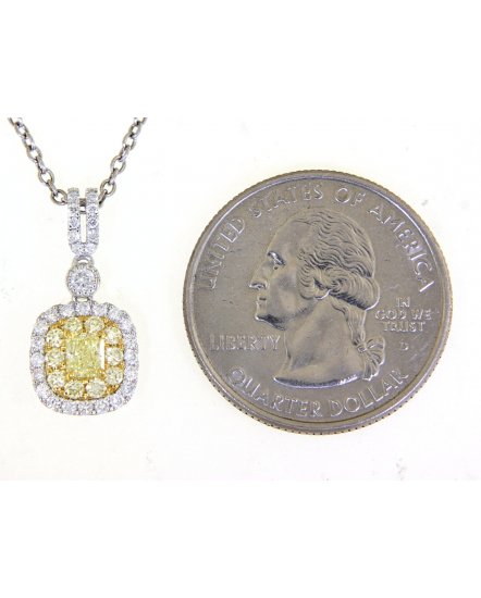 MULTI TONE CUSHION DIAMOND PENDANT (TP2272)