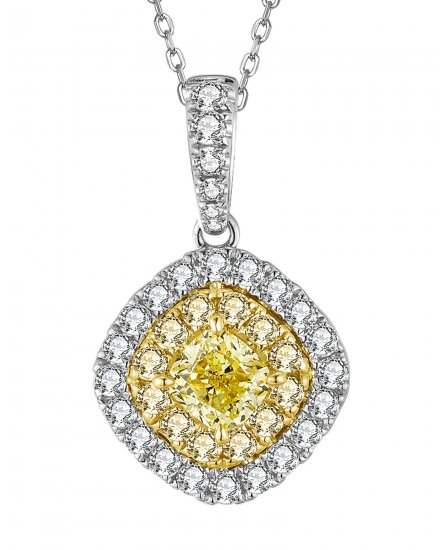 MULTI TONE CUSHION DIAMOND PENDANT (TP2276)