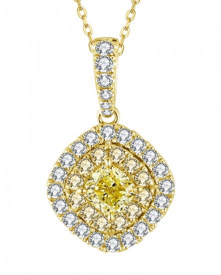 MULTI TONE CUSHION DIAMOND PENDANT (TP2276)