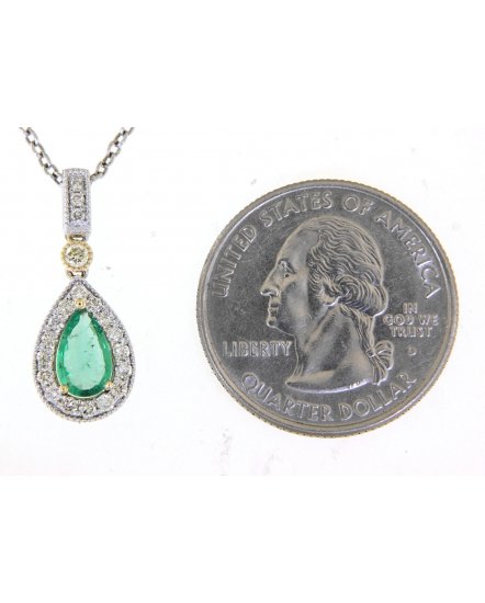PEAR EMERALD DIAMOND PENDANT (TP2283)