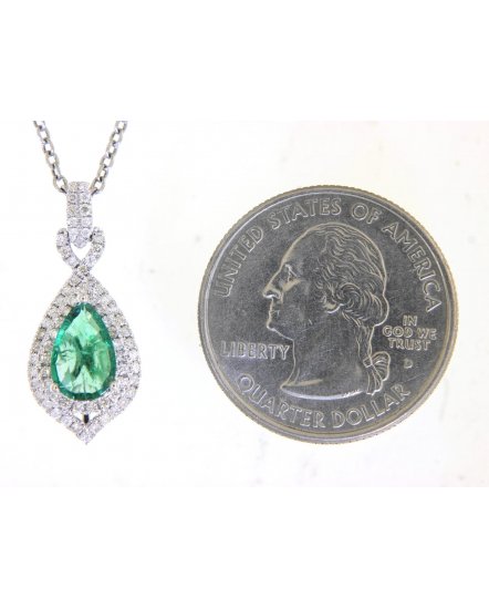 PEAR EMERALD DIAMOND PENDANT (TP2291)