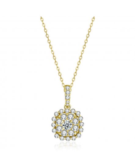 MULTI TONE CUSHION STYLE DIAMOND PENDANT (TP2325)