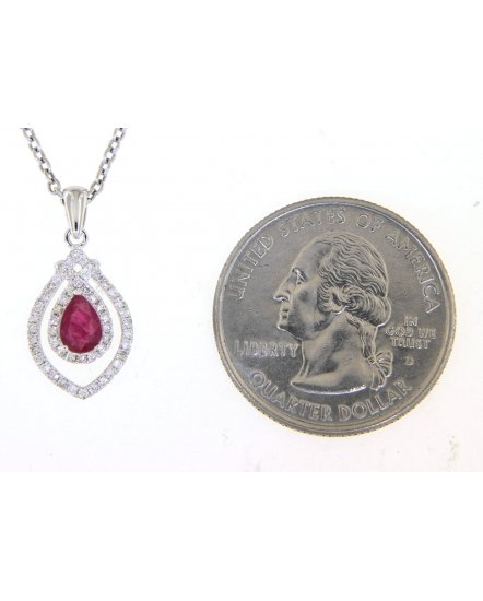 PEAR RUBY DIAMOND PENDANT (TP2326)