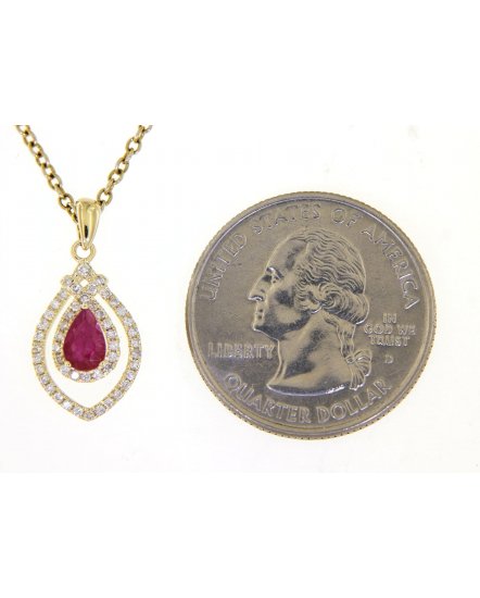 PEAR RUBY DIAMOND PENDANT (TP2326)