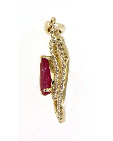 PEAR RUBY DIAMOND PENDANT (TP2326)