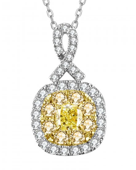 MULTI TONE CUSHION DIAMOND PENDANT (TP2330)