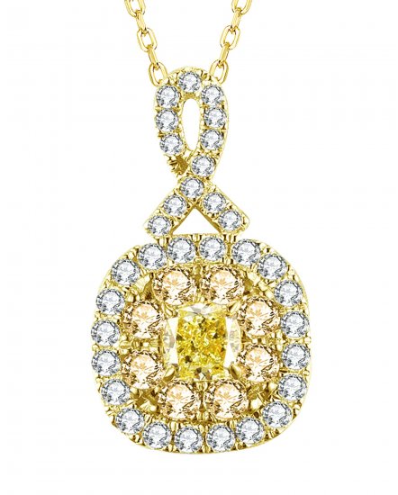 MULTI TONE CUSHION DIAMOND PENDANT (TP2330)