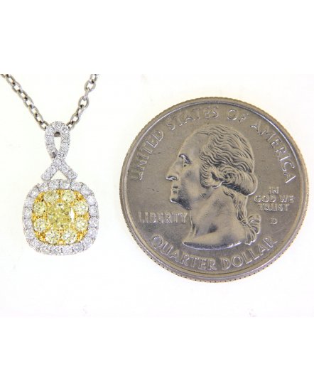 MULTI TONE CUSHION DIAMOND PENDANT (TP2330)
