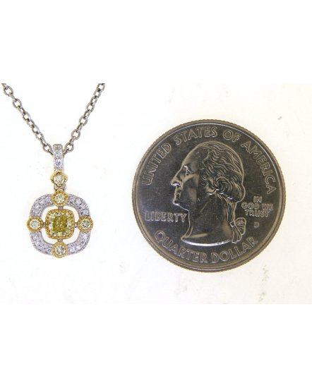 MULTI TONE CUSHION DIAMOND PENDANT (TP2331)