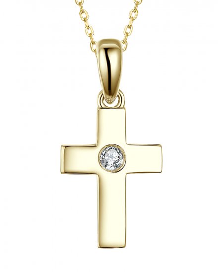 CROSS SOLITAIRE DIAMOND PENDANT (TP2332)