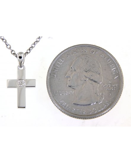 CROSS SOLITAIRE DIAMOND PENDANT (TP2332)