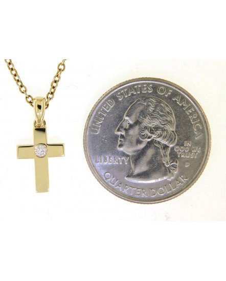 CROSS SOLITAIRE DIAMOND PENDANT (TP2332)