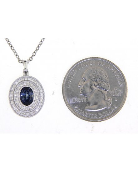 OVAL SAPPHIRE DIAMOND PENDANT (TP2336)