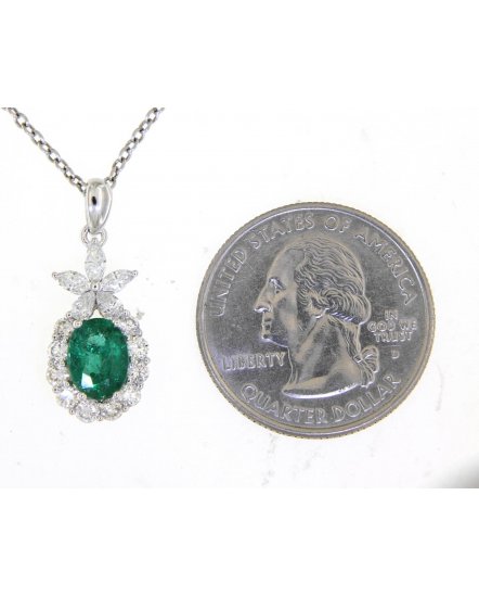 OVAL EMERALD DIAMOND PENDANT (TP2339)