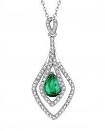 PEAR EMERALD DIAMOND PENDANT (TP2351)