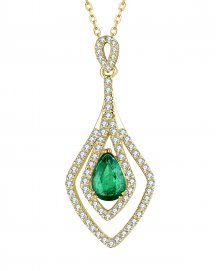 PEAR EMERALD DIAMOND PENDANT (TP2351)