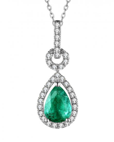 PEAR EMERALD DIAMOND PENDANT (TP2352)