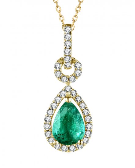 PEAR EMERALD DIAMOND PENDANT (TP2352)